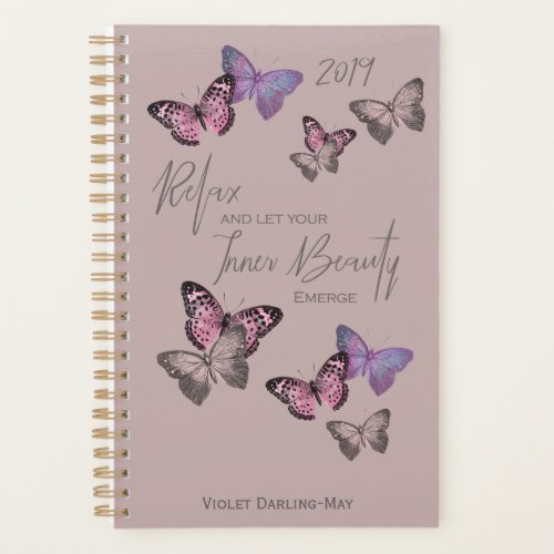 Feminine Butterflies w Positive Typography _ Pink Planner