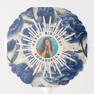 Feminine Carnation Aesthetic Spring Birthday Balloon