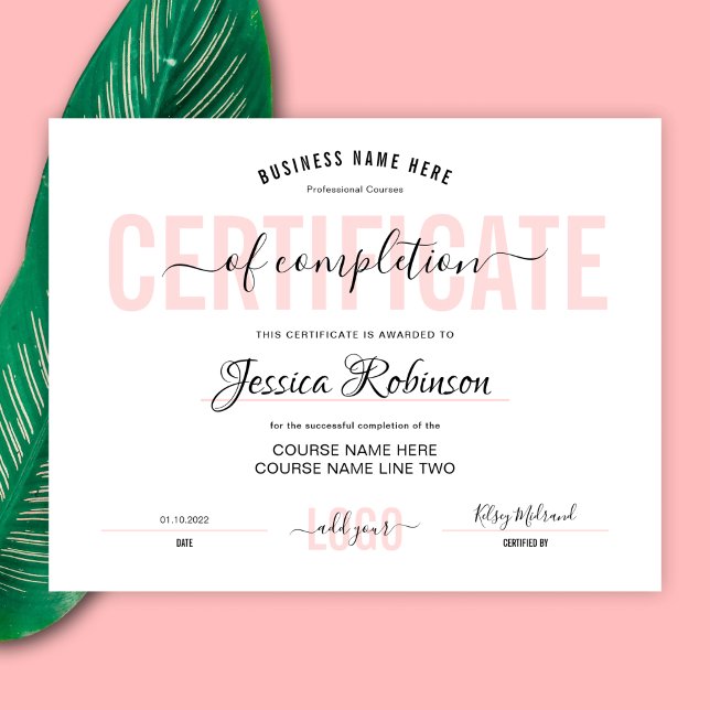 Feminine Certificate Award Course Completion (Creator Uploaded)