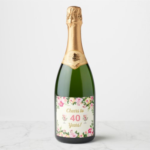 Feminine Cheers Birthday Champage Bottle Label