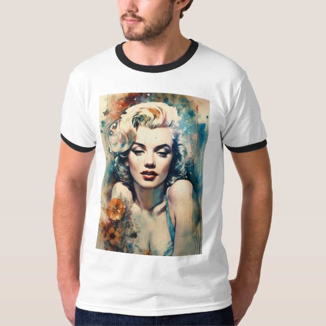 Feminine Elegance: Wearable Artistry T-Shirt (Front)