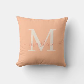 Feminine Elegant Monogrammed Initial Peach Fuzz 