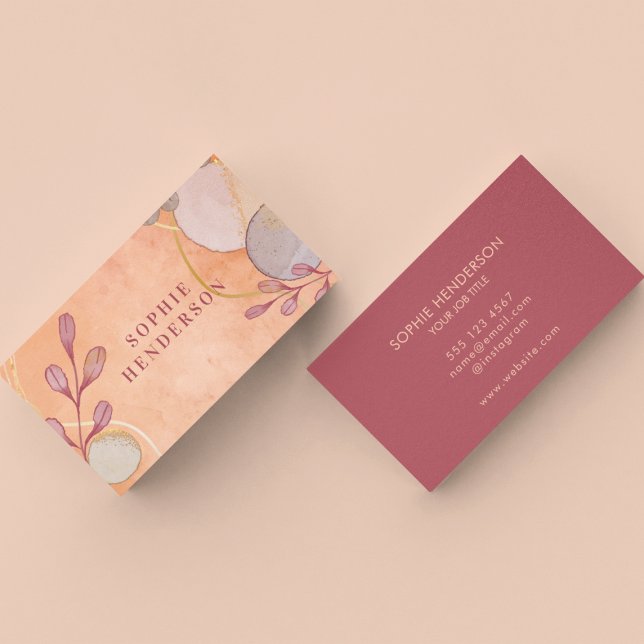 Feminine Elegant watercolor Abstract Typography  Business Card (Creator Uploaded)