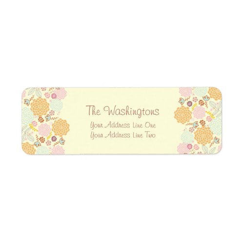 Feminine Fancy Modern Floral Personalized Label