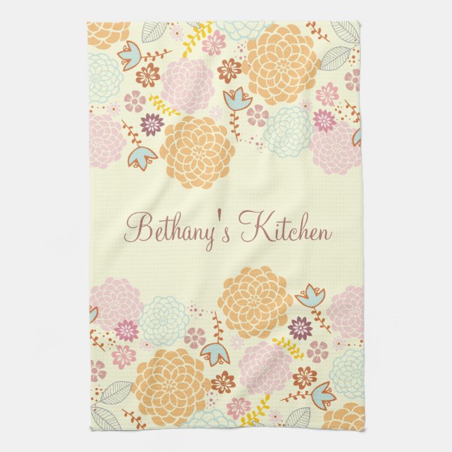 Feminine Fancy Modern Floral Towel (Vertical)
