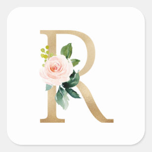 Letter R Sticker, Flower Initial Stickers, Waterproof Stickers for Water  Bottles, Flower Alphabet Vinyl Stickers, Floral Decals for Tumblers 