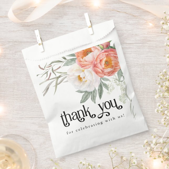 Feminine Floral Baby in Bloom Baby Shower Favor Bag (Clipped)