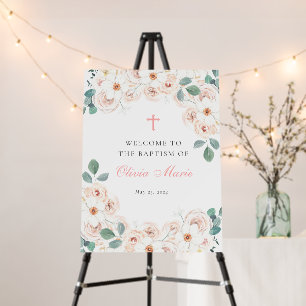 Feminine Floral Baptism Welcome Foam Board