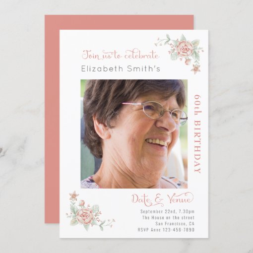 Feminine Floral Birthday Invitation | Zazzle