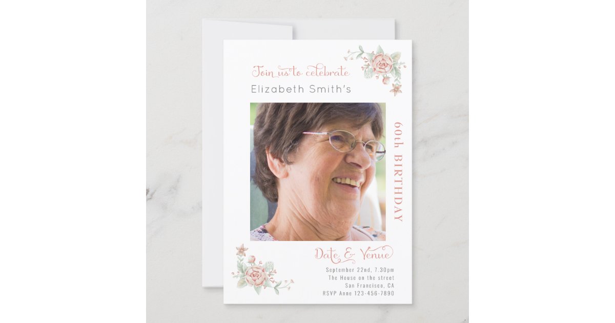 Feminine Floral Birthday Invitation | Zazzle