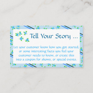 Feminine Floral Blue Discount Card
