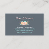 Feminine Floral Bouquet Elegant Wedding Planner Business Card (Back)