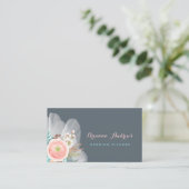 Feminine Floral Bouquet Elegant Wedding Planner Business Card (Standing Front)