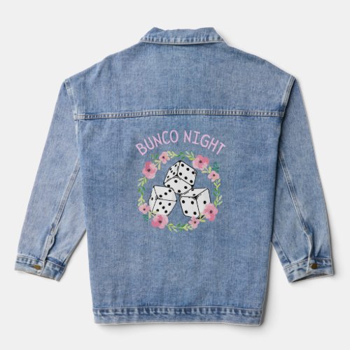 Feminine Floral Bunco  BUNCO NIGHT  Denim Jacket
