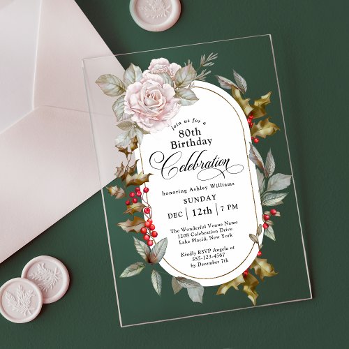 Feminine Floral December 80th Birthday Celebration