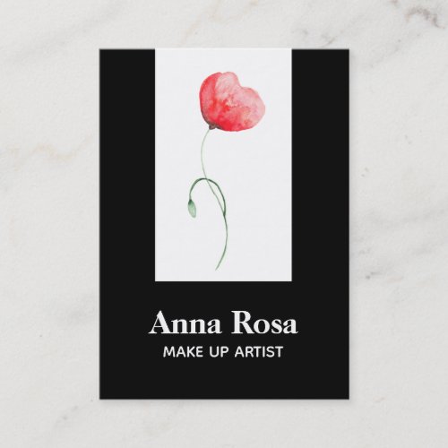  Feminine Floral Modern Elegant Red Poppy Chic Business Card