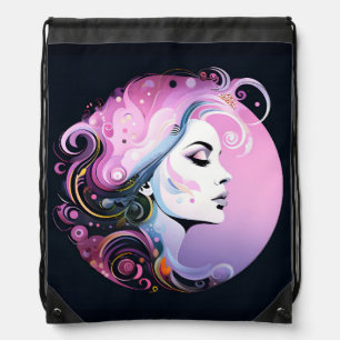 "Feminine Flourish" Women's Beauty Drawstring Bag