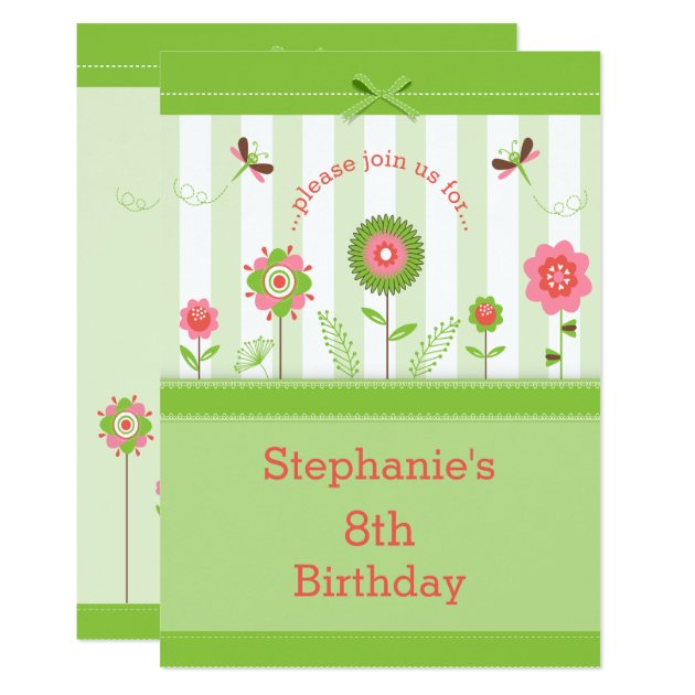 Feminine Flower Garden Birthday Party Invitation