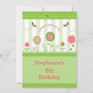 Feminine Flower Garden Birthday Party Invitation