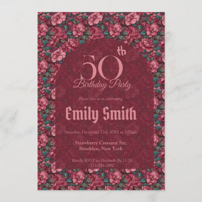 Feminine Gardenias Floral First Birthday Gift Invitation (Front)
