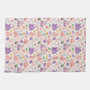 Feminine Gemstone Seamless Pattern Kitchen Towel