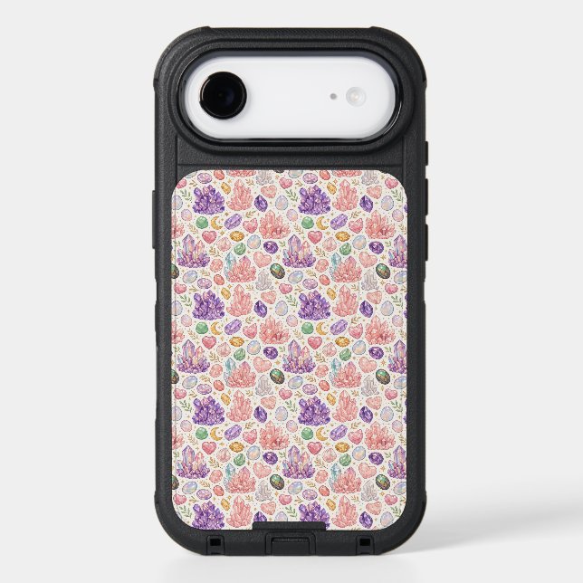 Feminine Gemstone Seamless Pattern Otterbox iPhone Case (Back)