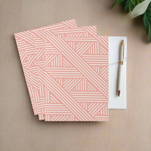 Feminine Girly Blush Pink Geometric Pattern Stripe Pocket Folder