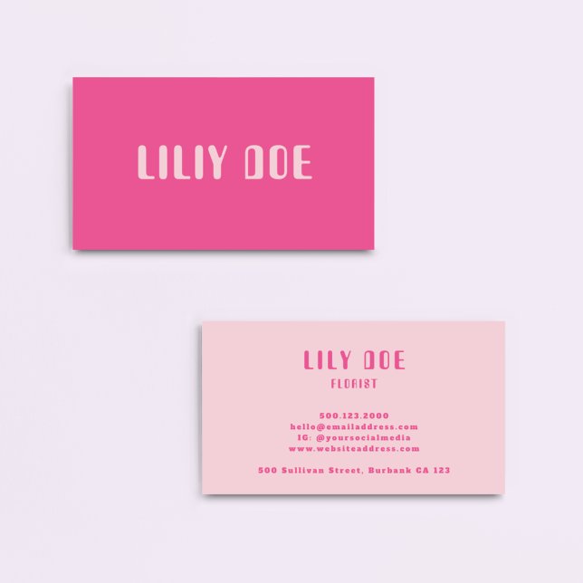 Feminine Girly Hot Punk Unique Typography Font Business Card (Creator Uploaded)