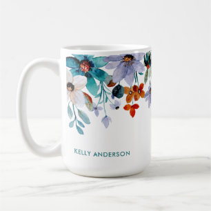 Feminine Girly Tropical Foliage Pattern Coffee Mug