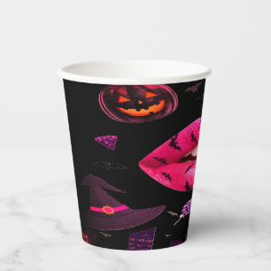 Feminine Halloween Pink Paper Cups