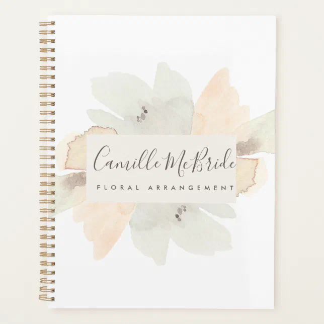 Feminine Hand Painted Watercolor Floral Pattern Planner | Zazzle