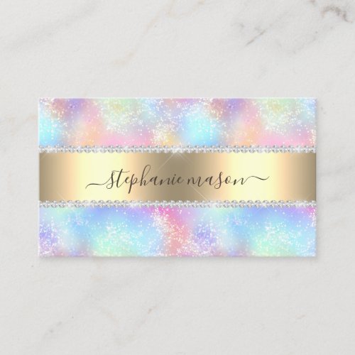 Feminine Holographic Glitter Diamonds Girly Calling Card