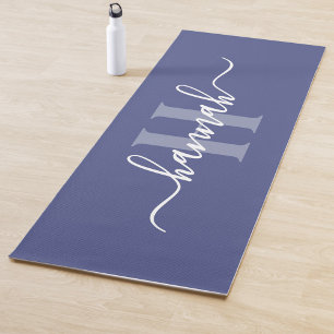 Feminine Large Monogram Script Yoga Mat