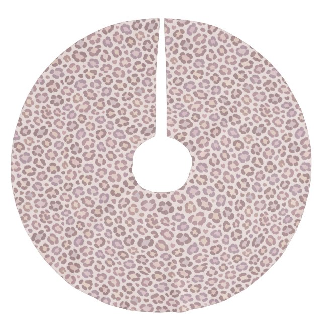 Feminine Leopard Pattern Brushed Polyester Tree Skirt (Front)