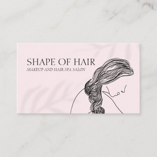 Feminine Light Pink Woman Body Hairdresser Business Card