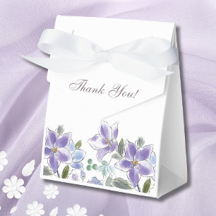 Feminine Lilac Floral Bridal Shower Favor Boxes