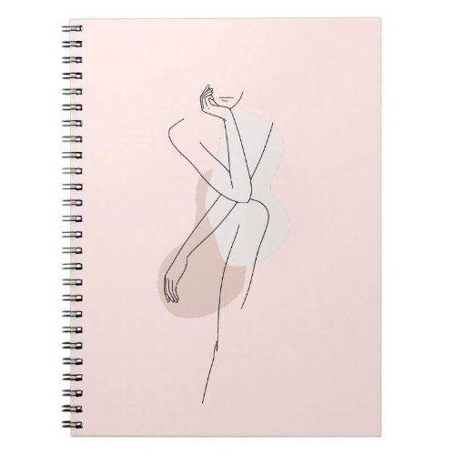 Feminine Line Art Woman Body Wall Art Female  Notebook