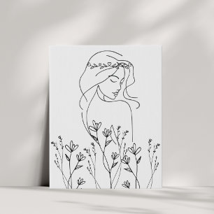 Feminine Line Art Woman Canvas Print