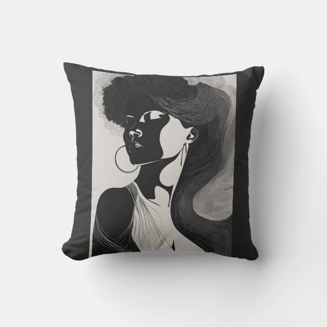 Feminine Line Throw Pillow (Front)