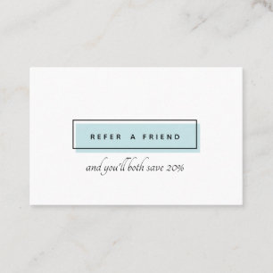 Feminine Logo   Blue   chic professional Referral Card