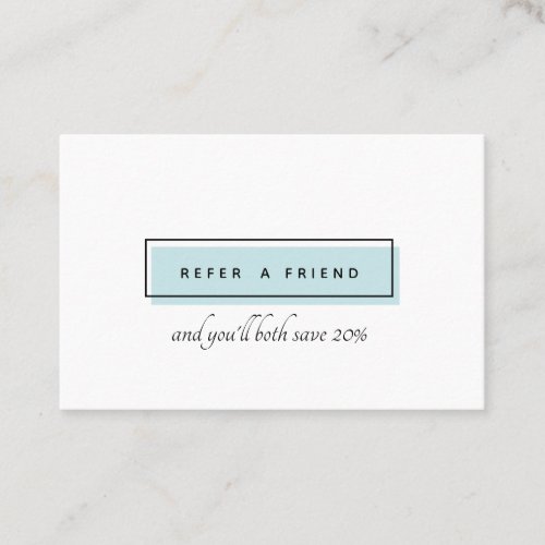 Feminine Logo  Blue  chic professional Referral Card