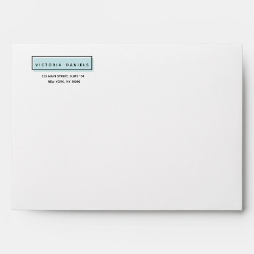 Feminine logo  Blue  return address Envelope