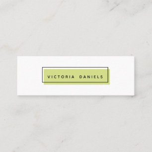 Feminine Logo Green Minimal professional Mini Business Card