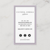 Feminine Logo  Lavender | Actor Photo social media Business Card (Back)