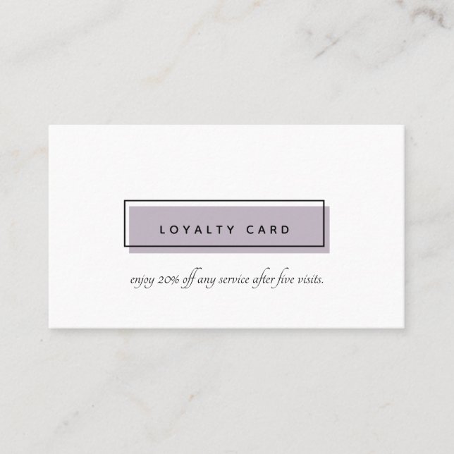 Feminine Logo | Lavender  | Nail art day spa Loyalty Card (Front)