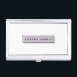 Feminine Logo | Lavender | Professional Branding Business Card Case<br><div class="desc">Make a great impression with this beautiful and girly business card holder. Minimal design features a lavender rectangle with a black geometric border with your name or business name in the center in modern black lettering This design is part of a "Feminine Branding"collection, matching letterhead, envelopes, business card, stickers and...</div>