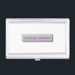 Feminine Logo | Lavender | Professional Branding Business Card Case<br><div class="desc">Make a great impression with this beautiful and girly business card holder. Minimal design features a lavender rectangle with a black geometric border with your name or business name in the center in modern black lettering This design is part of a "Feminine Branding"collection, matching letterhead, envelopes, business card, stickers and...</div>