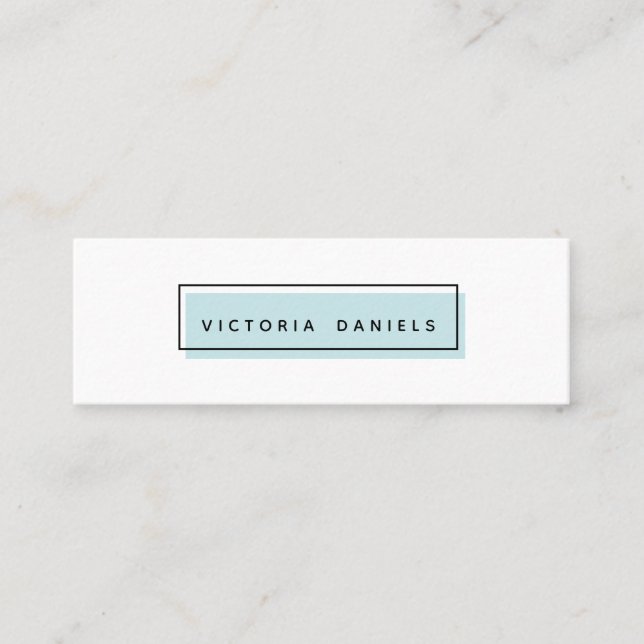 Feminine Logo | Light Blue | Minimal professional Mini Business Card (Front)