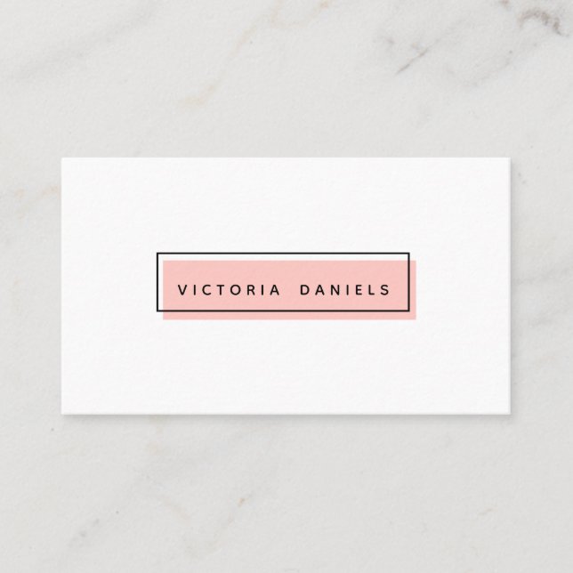 Feminine Logo | Pink | Minimal professional Business Card (Front)