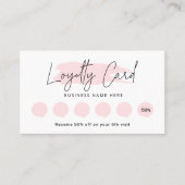 Feminine Loyalty Card Pink Watercolor Lash Rewards (Front)